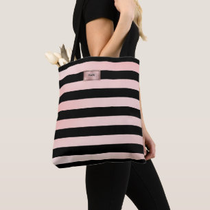 Chic Rose Gold Streifen Tasche