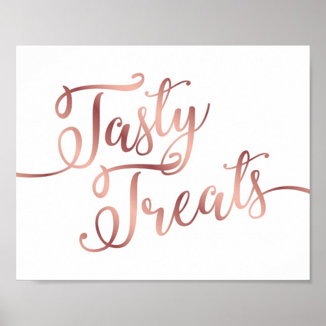 Chic Rose Gold TASTY LECKEREIEN signieren Print Poster (Vorne)