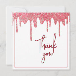 Chic Rose Gold Tropfen Glitzer Sweet 16 Geburtstag Dankeskarte