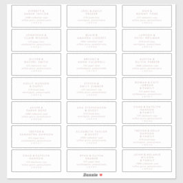 Chic Rose Gold Wedding Guest Address Labels