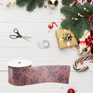Chic Rose Goldene Weihnachten und elegante Schneef Satinband