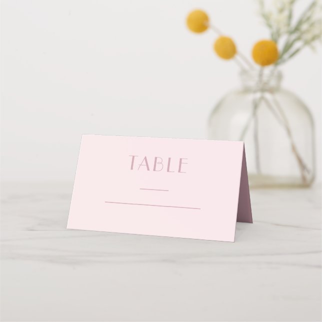 Chic Rose Hochzeitstisch Platzkarte (Vorderseite)