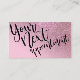 Chic Rose Pink Glitzer Gradient Typografie Terminkarte
