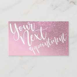 Chic Rose Pink Glitzer Gradient Typografie Terminkarte
