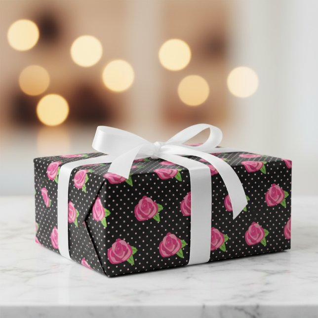 Chic Rose Print Gift Wrap Sortiment Geschenkpapier Set (Chic Rose Print Gift Wrap Assortment)