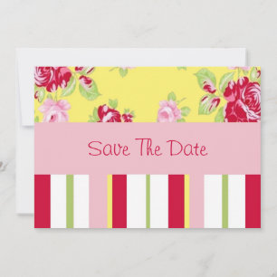 Chic Rose und Streifen Save the Date