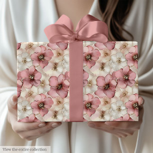 Chic roségoldene Wasserfarbe-Geschenkpapierrolle Geschenkpapier