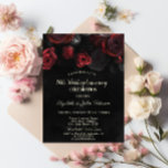 Chic Rote Rosen Black Wedding Jubiläum Einladung<br><div class="desc">Moderne,  schicke und glamouröse rote Rosen auf schwarzem Hintergrund.</div>