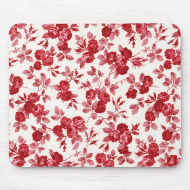 Chic Rote Rosen Mouse Pad Mousepad (Vorne)