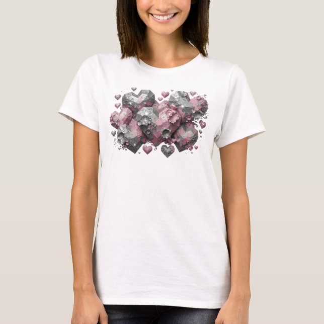 Chic roter ABSTRACT ART Kunstdruck T-Shirt (Vorderseite)