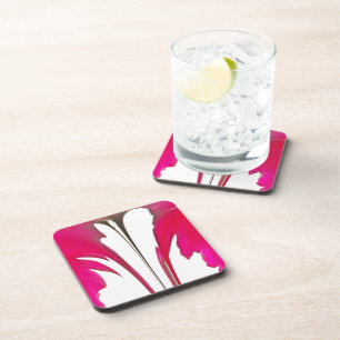 Chic Rotes Magenta Abstrakte Rose: Tropfende Maler Untersetzer