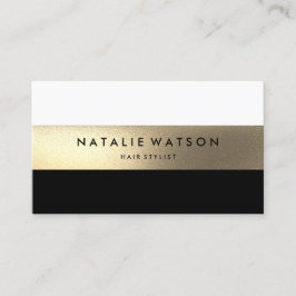 Chic Rough IMITATE Gold Strip Schwarz-weiß Modern  Visitenkarte