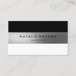 Chic Rough IMITATE Silver Strip Schwarz-weiß Moder Visitenkarte