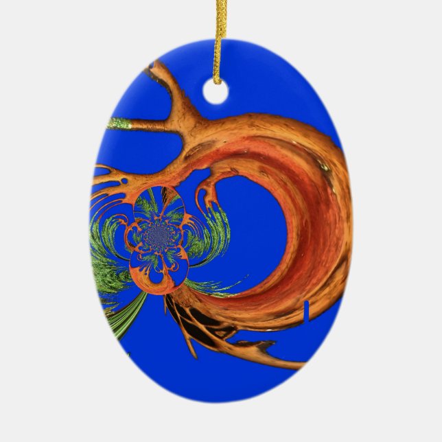 Chic Round Hakuna Matata Navy Blue Kollektion Keramikornament (Vorne)