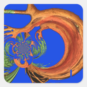 Chic Round Hakuna Matata Navy Blue Kollektion Quadratischer Aufkleber