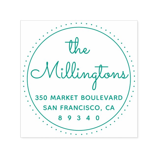 Chic Round-Rücksendeadresse Permastempel (Design)