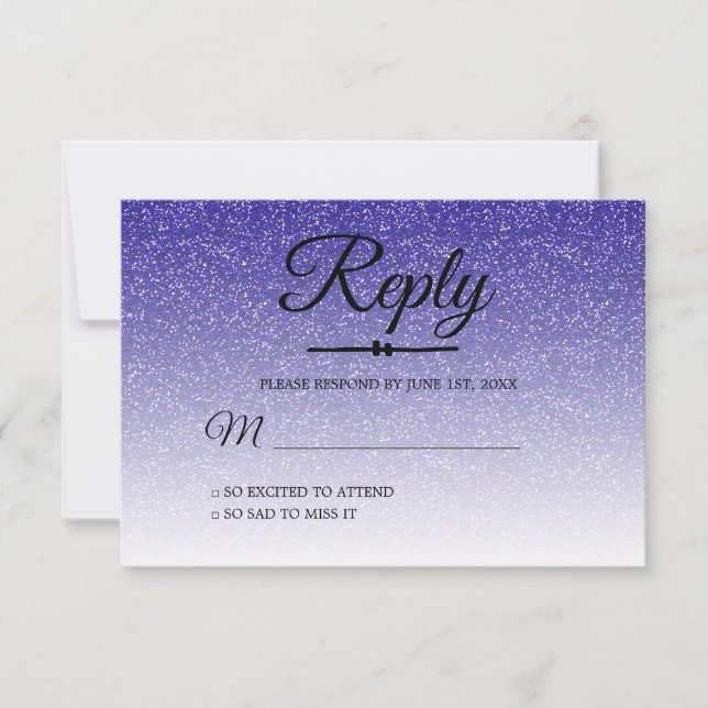 Chic Royal Blue Ombre Sweet 16 UAWG Einladung (Vorderseite)