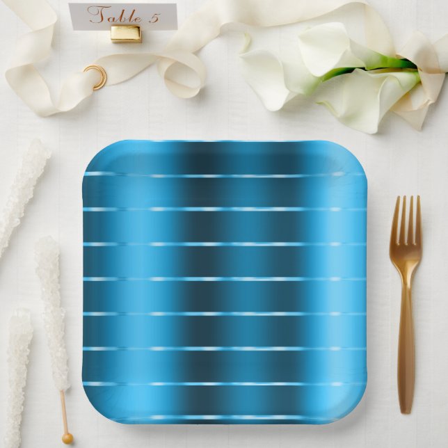 Chic Royal Blue Ribbon Brautparty Pappteller (Hochzeit)