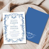 Chic Royal Blue Viktorianisch French Wedding Monog
