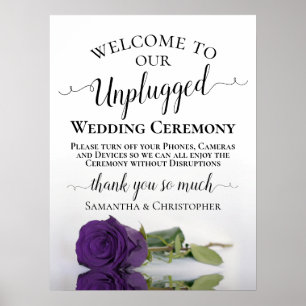 Chic Royal Lila Rose Unplugged Wedding Zeremonie Poster