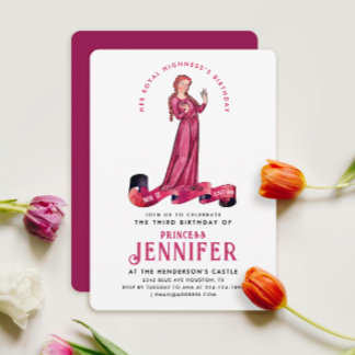 Chic Royal Pink Mittelalterliche Prinzessin Fairyt Einladung