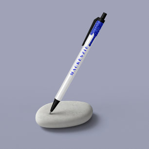 Chic Royalblaue Glitter-Luxus Kugelschreiber