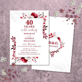 Chic Ruby 40. Hochzeit Jahrestag Blumenkohl Einladung