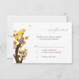 Chic Rural Trees Outdoor Wedding RSVP Karte