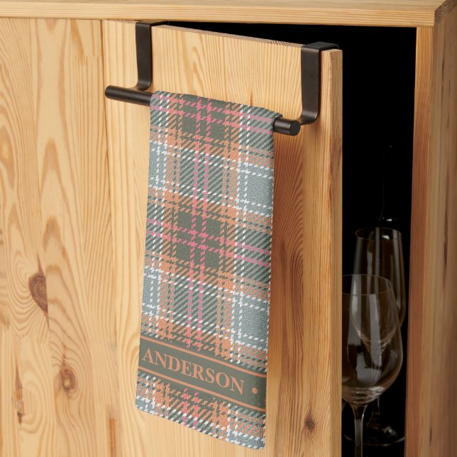 Chic Rust Color beeinflusst Kariert Geschirrtuch (Drittel gefaltet)