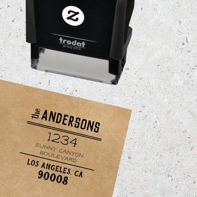 Chic Rustic Big Family Name Personalisierte Adress Permastempel (Von Creator hochgeladen)