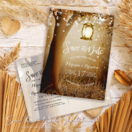 Chic Rustic Country String Leuchten Save the Date Ankündigungspostkarte