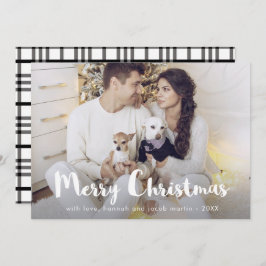 Chic Rustic Kariert mit Foto Frohe Weihnachten