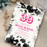Chic Rustic Kuh Print Hot Pink 30. Geburtstag Part Einladung<br><div class="desc">Chic Rustic Kuh Print Hot Pink 30. Geburtstag Party Einladung</div>
