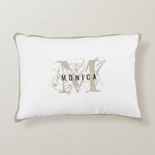 Chic Rustic Modern Beige Monogram Dekokissen