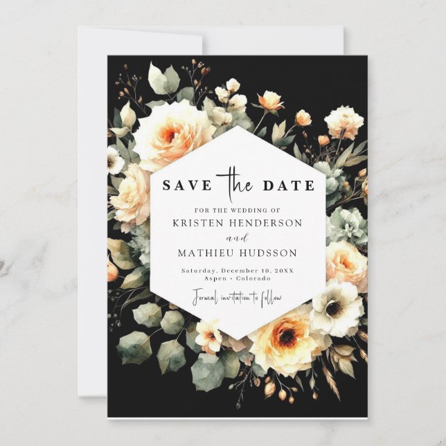 Chic Rustic Peach Wedding Save The Date (Vorderseite)