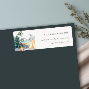 Chic Rustic Pine Woods Camping Mountain Address