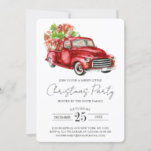 Chic Rustic Vintag Gift Red Truck Weihnachts-Party Einladung