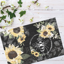 Chic Rustic Vintag Queen Honey Bee Sunblumen Seidenpapier
