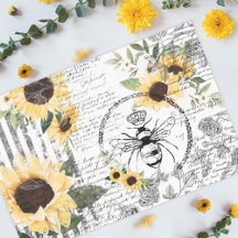Chic Rustic Vintag Queen Honey Bee Sunblumen
