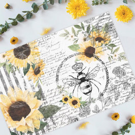 Chic Rustic Vintag Queen Honey Bee Sunblumen Seidenpapier