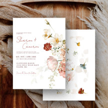 Chic Rustic Watercolor Boho Blumengarten Hochzeit