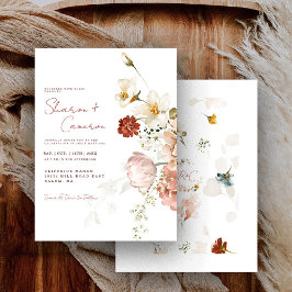Chic Rustic Watercolor Boho Blumengarten Hochzeit