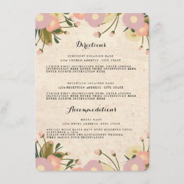 Chic Rustic Watercolor Floral Wedding Directors Begleitkarte
