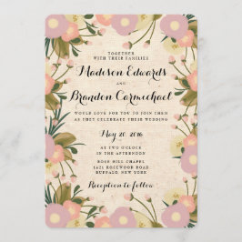 Chic Rustic Watercolor Leinwand Wedding Einladung