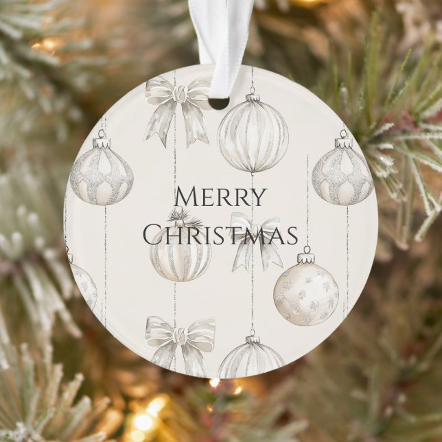 Chic Rustic Weihnachtscreme Ornamente (Baum)