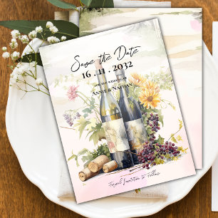 Chic Rustic Winery Grapevine Inspirierte Hochzeit Ankündigungspostkarte