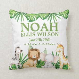 Chic Safari Jungle Animals Greenery Boy Kinderzimm Kissen