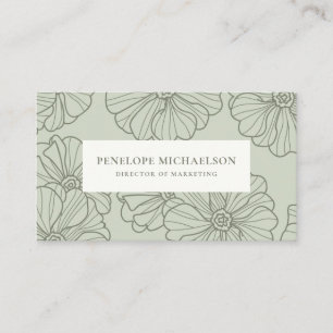 Chic Sage Botanische Florale Skizze Visitenkarte