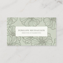 Chic Sage Floral Pattern Visitenkarte