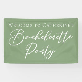 Chic Sage Green Bachelorette Party Personalized Banner
